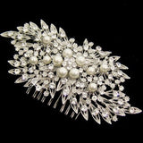 Cora Crystal & Pearl Flower Hair Comb