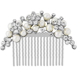 Georgia Crystal and Pearl Flower Hair Comb