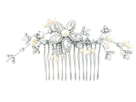 Anna Pearl and Crystal Hair Comb