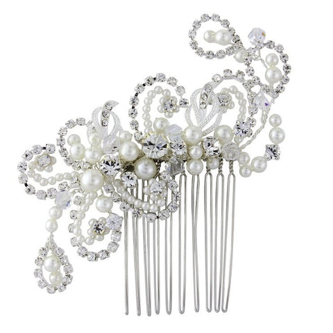 Eva Pearl and Crystal Hair Comb