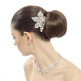 Naomi Crystal and Pearl Flower Hair Comb