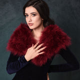 Beatrice Burgundy Wine Marabou Feather Shrug