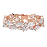 Rose Gold Crystal Bracelet. 17cm long with clasp fastening
