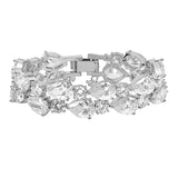 Silver Teardrop crystal Bracelet. 17cm long with clasp fastening