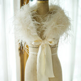 SassB Erin Ostrich Feather Shrug