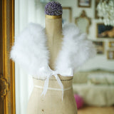 SassB Ivory Leia Marabou Feather Shrug
