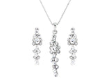 Crystal necklace made with high quality cubic zirconia crystals on a rhodium silver finish, the necklace is fully adjustable