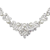 Crystal and pearl necklace made with pretty simulated pearls