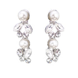 Crystal and pearl earrings made with pretty simulated ivory pearls, they have a drop of 2.5cm
