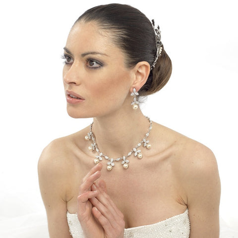 Valeria Pearl and Crystal Necklace Set