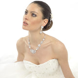 Nicolette Crystal and Pearl Necklace Set