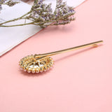 Ava Crystal & Pearl Flower Hair Clip - Available in Gold or Silver