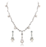 Adjustable necklace with a glamorous combination of Ivory pearls and Swarovski crystal elements.