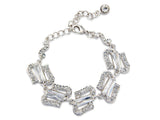 Adjustable lobster clasp crystal bracelet made from Swarovski crystals on a silver tone finish, bracelet is 1.5cm wide. 