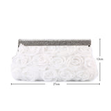 Snow White Rose Evening Clutch Bag