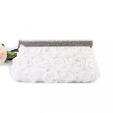 Snow White Rose Evening Clutch Bag